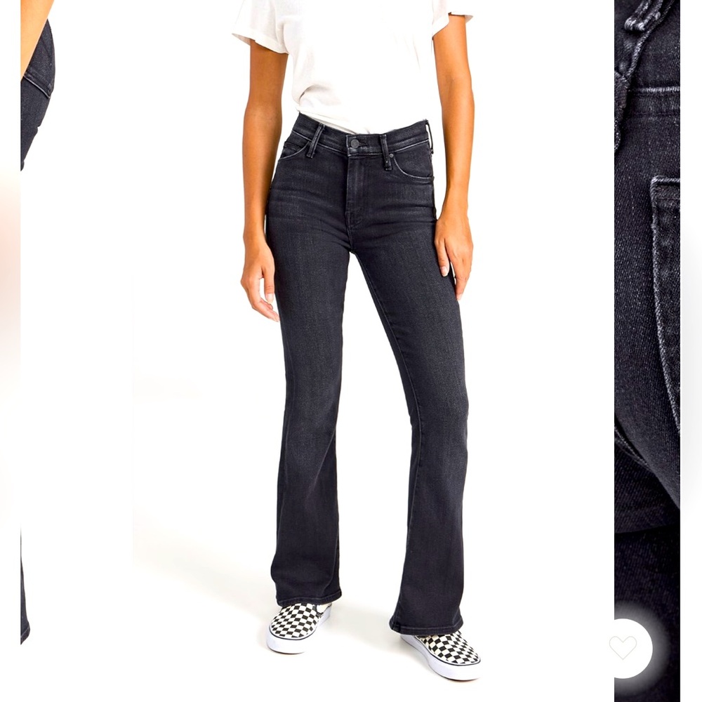 Mother denim black weekender fray jeans